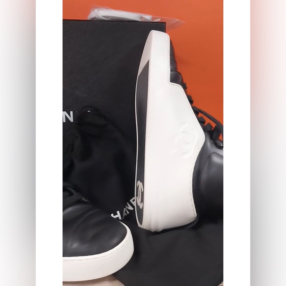 Chanel Calfskin High Top Trainers